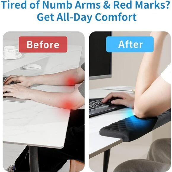 L shaped desk elbow pads memory foam wrist armrest support cushion for office ho - Picture 2 of 7